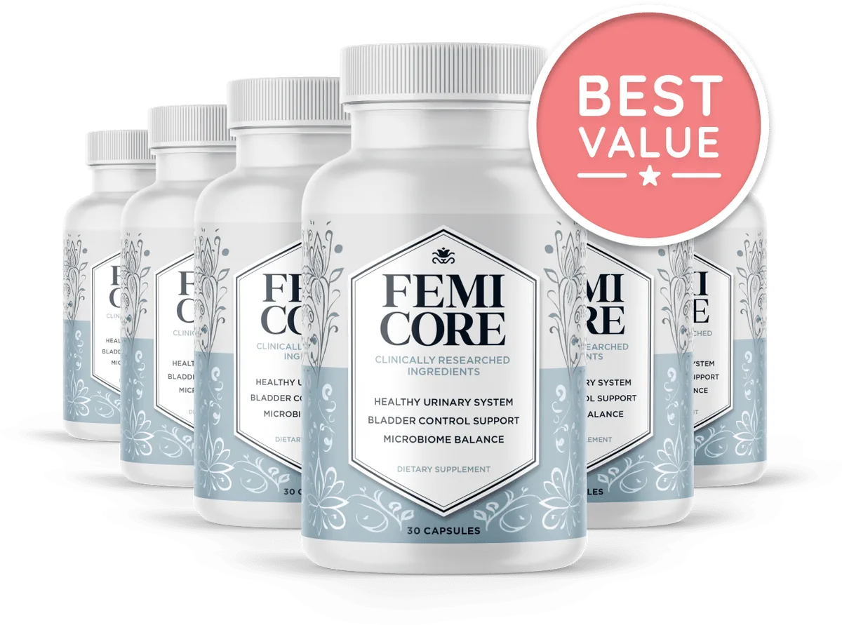 FemiCore 6-bottle Best Value package, official product photo