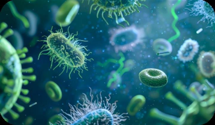 Illustration of gut microbiome bacteria